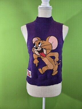 Tom & Jerry Purple sleeveless turtleneck Size Large